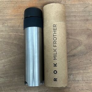 ROK Milk Frother - stainless steel with Black handle